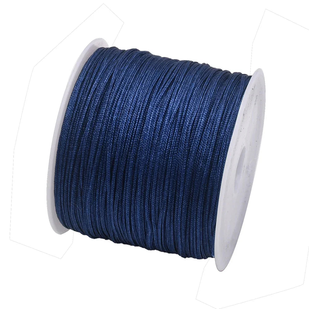 50 Yards 0.8mm Braided Nylon Cord – Durable Satin String for Jewelry Making, Beading, Macrame, Chinese Knot & DIY Crafts