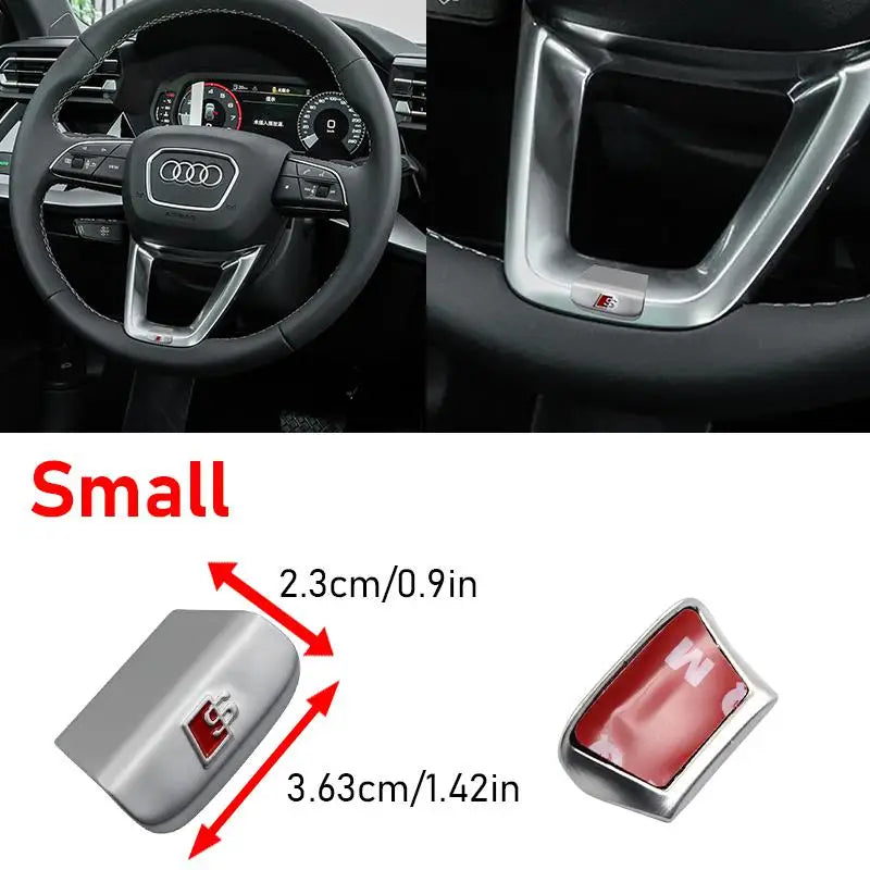 3D Metal Car Steering Wheel Emblem Sticker Interior Badge Accessories For Audi S Line A3 A4 A5 A6 A7 S3 Q5 Q7 Q2 Q3 S3 S4 S8 A8