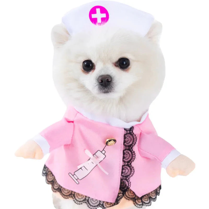 Halloween Dagger Pet Costume - Funny Knife-Holding Dog & Cat Standing Dress for Festival Dress-Up