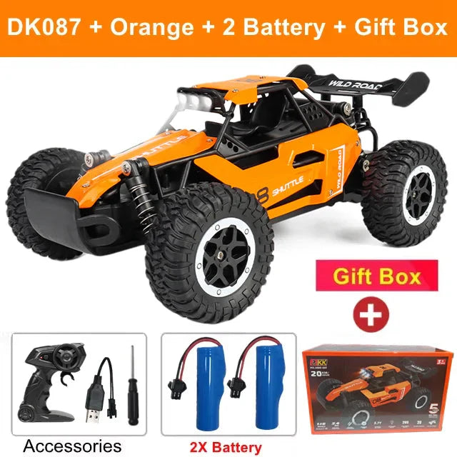 1:16 RC Drift Racing Car - High-Speed Off-Road Alloy Truck with LED Lights, 20KM/H, 2.4G Radio Control for Kids & Adults