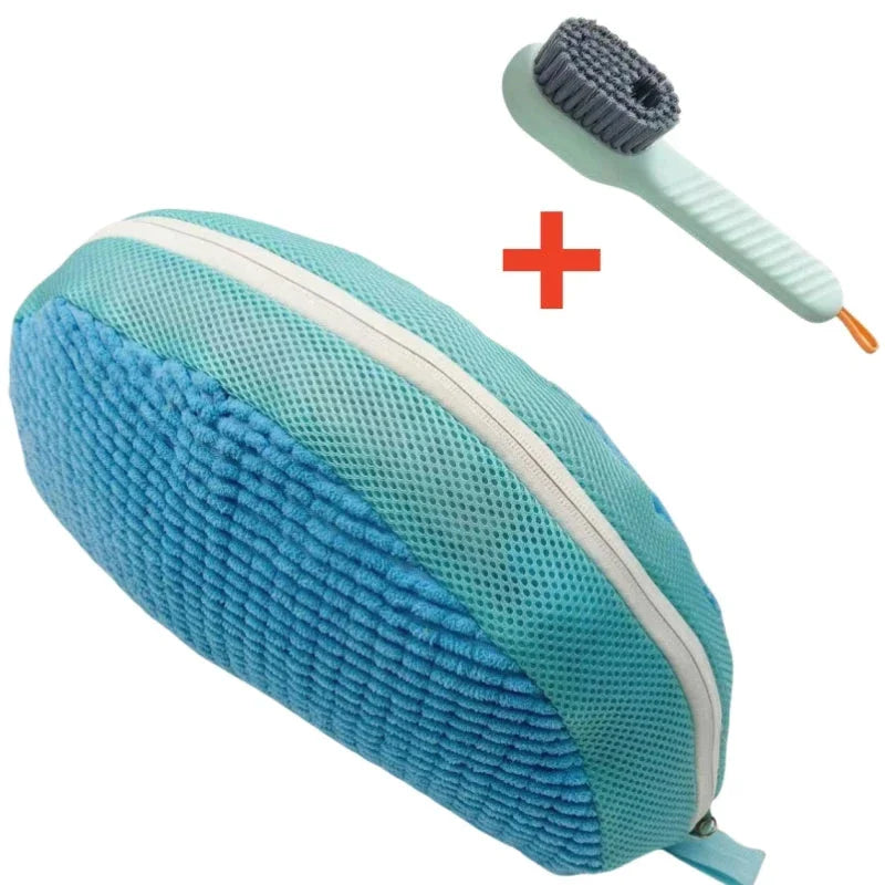 Shoe Washing Machine Bag with Brush Set – Durable Laundry Cleaner (1–4PCS)