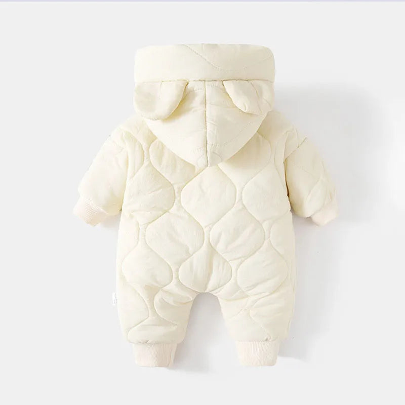  Winter Baby Outwear Clothing Fur Lining Warm Toddler Girl's Boy's Rompers Cartoon Bear Infant Jumpsuit