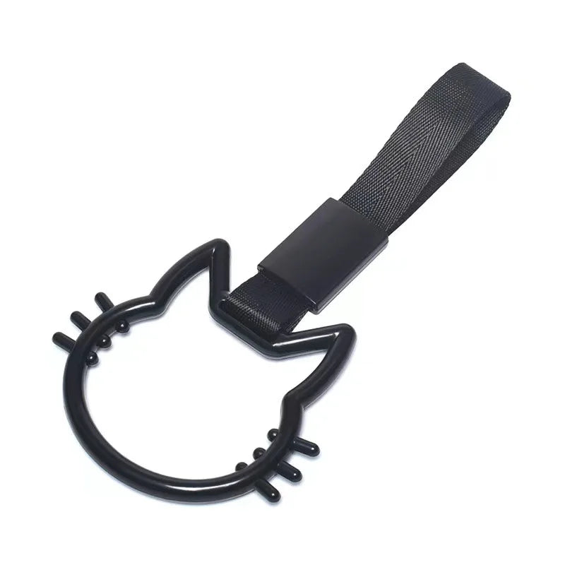 New Cat Shape Train Bus Handle Hand Strap Drift Charm Strap Drift Warning Ring for Car Rear Bumper Supplies