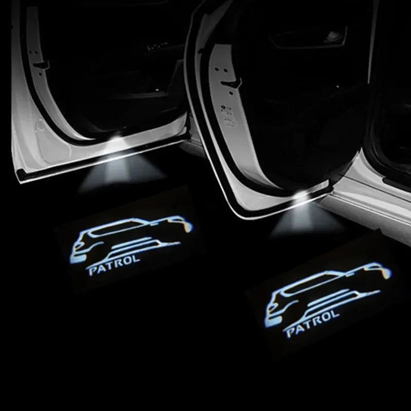 2Pcs Led Logo Car Door Welcome Light For Patrol Y62 2010-2021 Auto Accessories Laser Projector Emblem Shadow Car Light