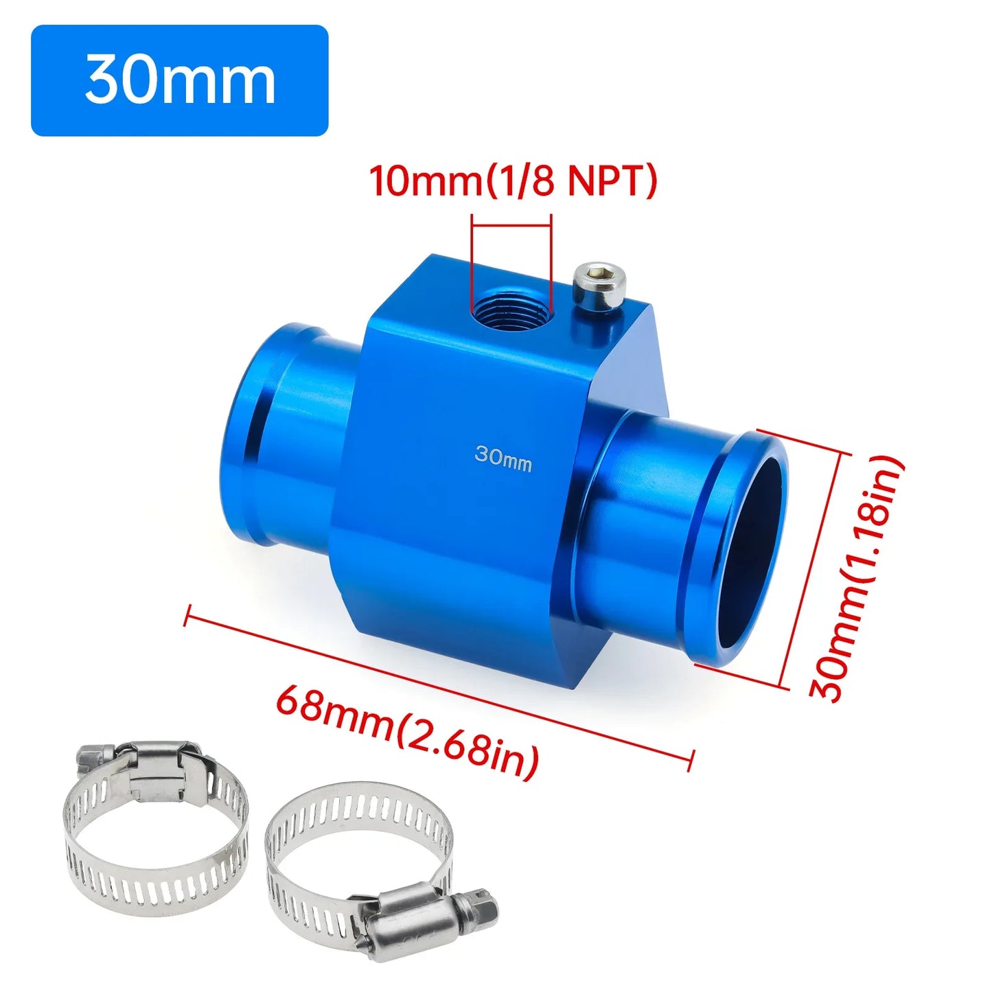 2026 Car Water Temp Gauge Radiator Temperature Water Temp Joint Pipe Sensor 40mm 38mm 36mm 34mm 32mm 30mm 28mm Hose Adapter