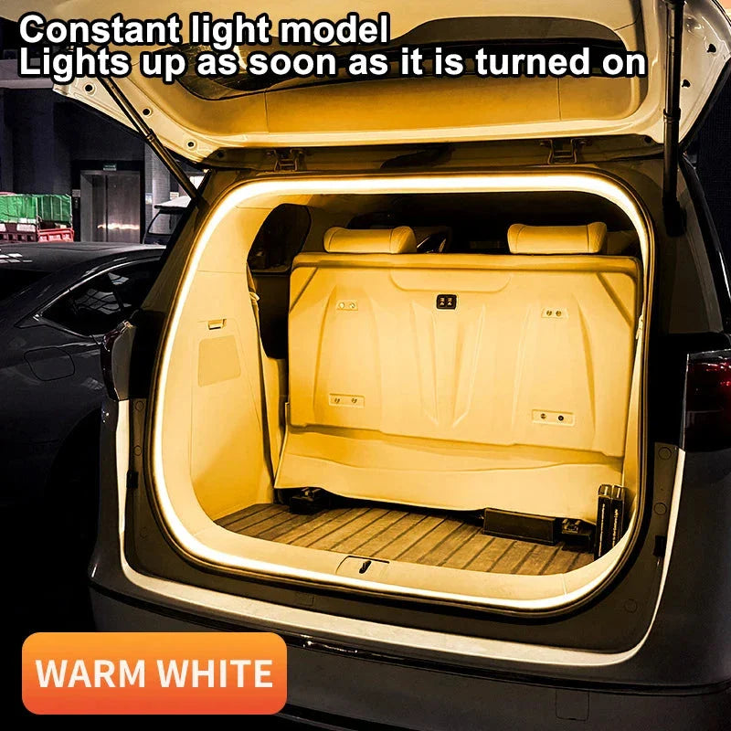 LED Car Trunk Light Strip Automatic On/Off Sensor Ambient Light Bar Waterproof Concealed Installation for Auto Decor Accessories