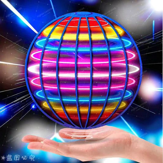 Flying Spinner Ball with LED Lights – Hand-Controlled Boomerang Toy for Kids & Adults, 360° Rotating Indoor Outdoor Hover Ball
