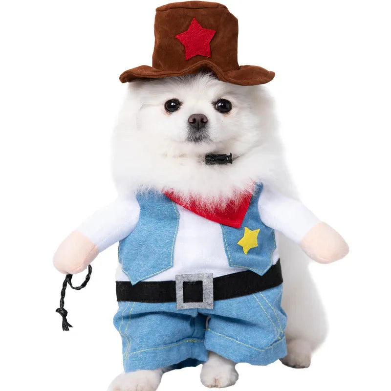 Halloween Dagger Pet Costume - Funny Knife-Holding Dog & Cat Standing Dress for Festival Dress-Up