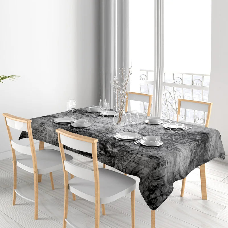 Modern Black Marble Print Tablecloth Home Decor Simple Dining Room Decoration Supplies New Arrival! (Size140*230cm)