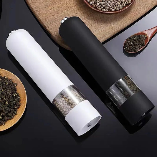 Electric Battery-Powered Salt & Pepper Grinder – Automatic Plastic Mill Shaker | Adjustable Spice Grinder for Home Kitchen Cooking