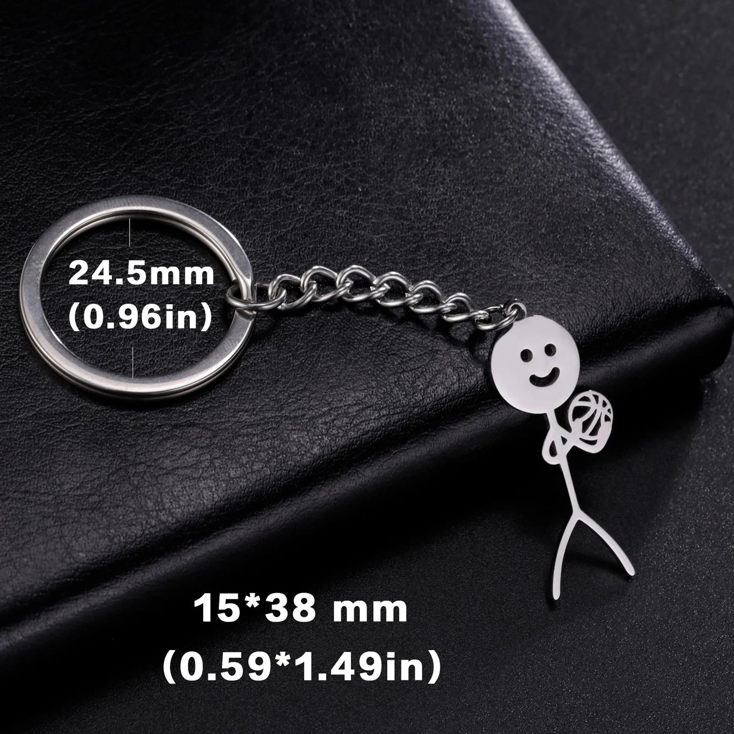 Teamer Funny Middle Finger Stickman Keychain 2025 Cute Trend School Bag Car Key Pendant Couple New Trinket Gift Keyring