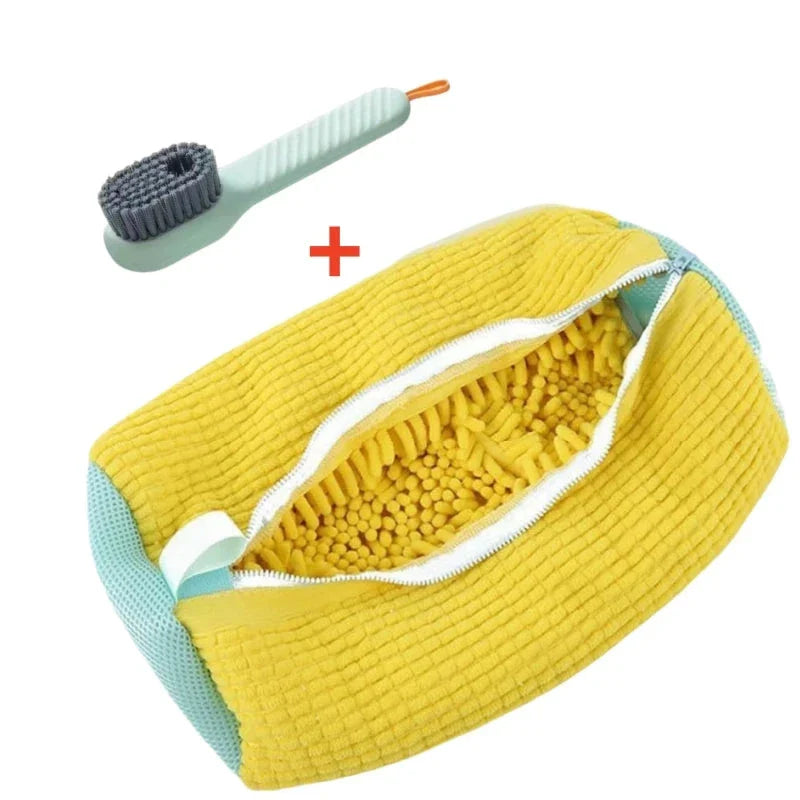 Shoe Washing Machine Bag with Brush Set – Durable Laundry Cleaner (1–4PCS)