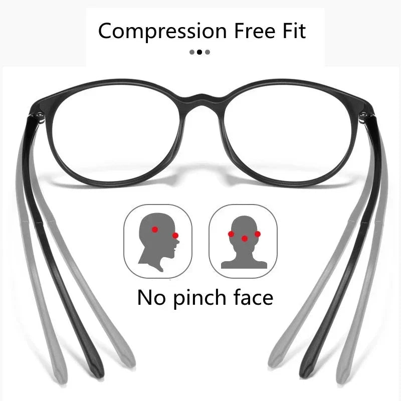 Ultralight Retro Round Glasses – TR90 Titanium Frame for Men & Women
