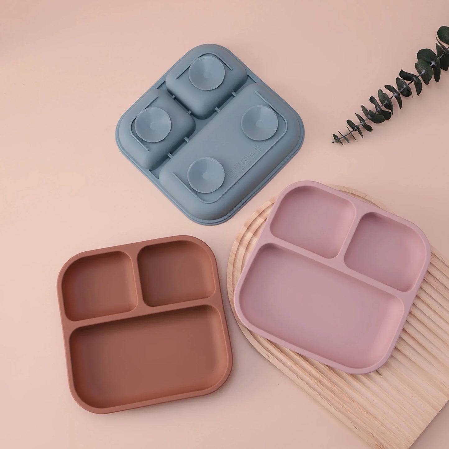 Color Kids Silicone Divided Suction Plate BPA-Free Toddler Dish