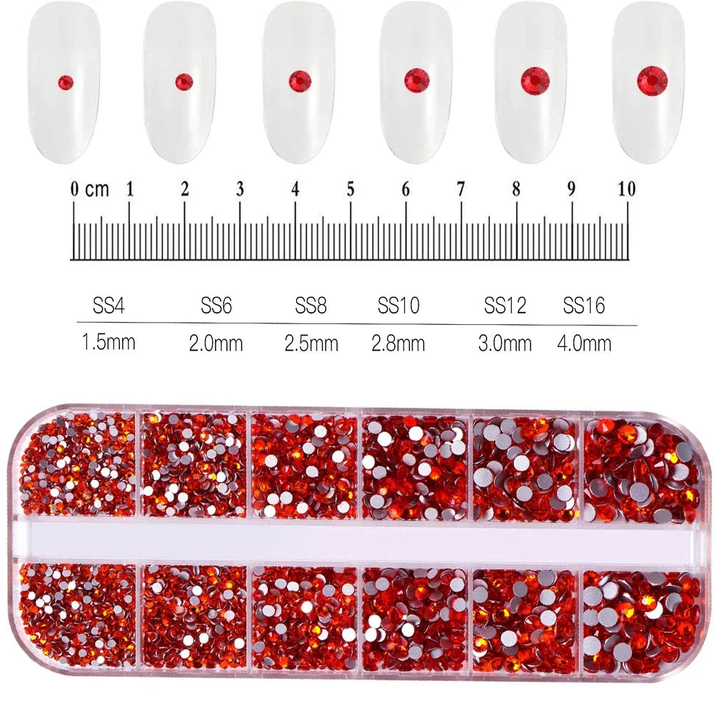 100/50cm Luxury Crystal Chain Nail Charms - 1.5/2mm Clear & AB Diamond Nail Art Decoration