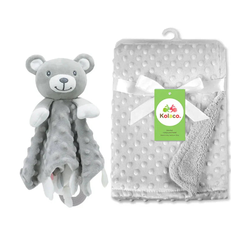 Personalized Newborn Baby Blanket with Name & Custom Stroller Gift Set