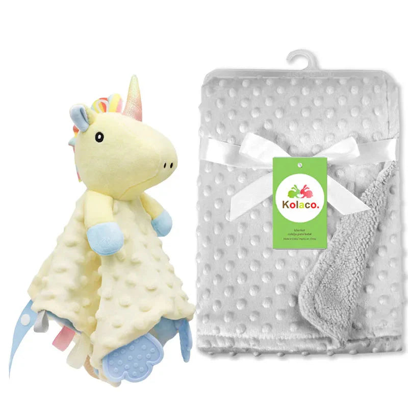 Personalized Newborn Baby Blanket with Name & Custom Stroller Gift Set