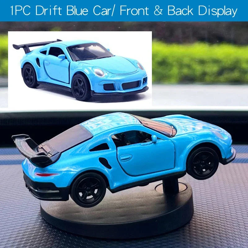 Drift Car Dashboard Toy Model – Swing Turning Sports Car Ornament, Fun Dashboard Decoration for Men & Car Interior Accessories