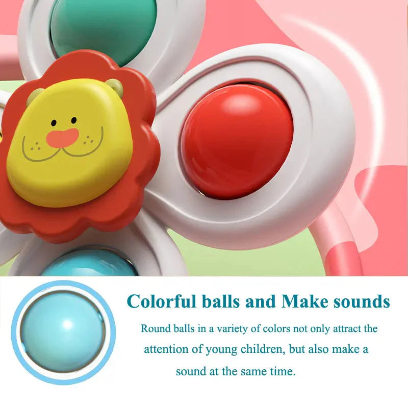 Suction Cup Spinning Cartoon Animal Spinner Toys Set