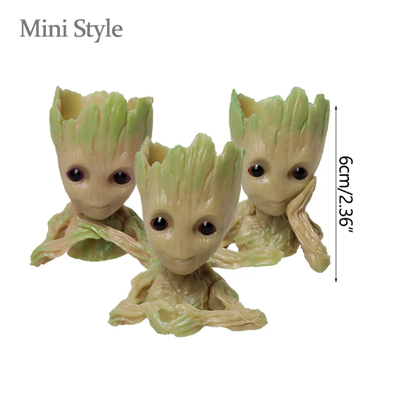 Home Garden Decoration Groot Flower Pot Baby Tree Man Miniature Model Anime Figure Ornament Home Supplies Crafts Kids Toys