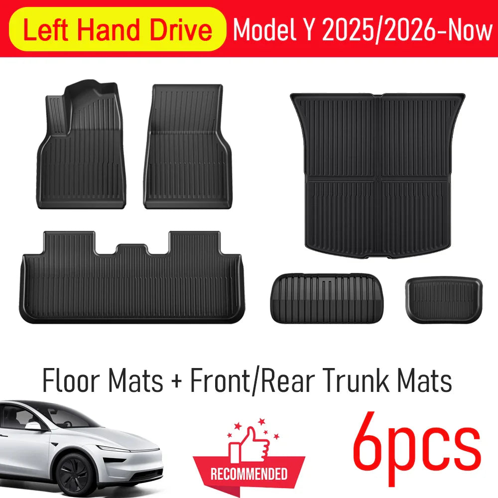 for Tesla Model Y Juniper 2025 2026 Car Floor Mats Cargo Liner Trunk Mats Backrest Kick Pads Protection Car Interior Accessories