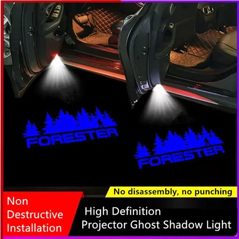 LED Welcome Light Car Door Light Decorative Accessories For Subaru Forester 2013 2014 2015 2016 2017 2018-2021 2022 2023 2024