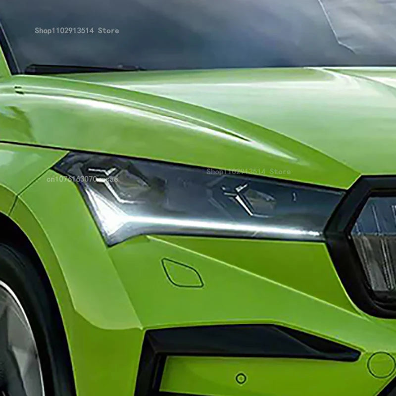 For Skoda ENYAQ iV 2021 2024 Car Headlight Protective Film Vinyl Restoration Transparent Black TPU Car Light Repair Sticker