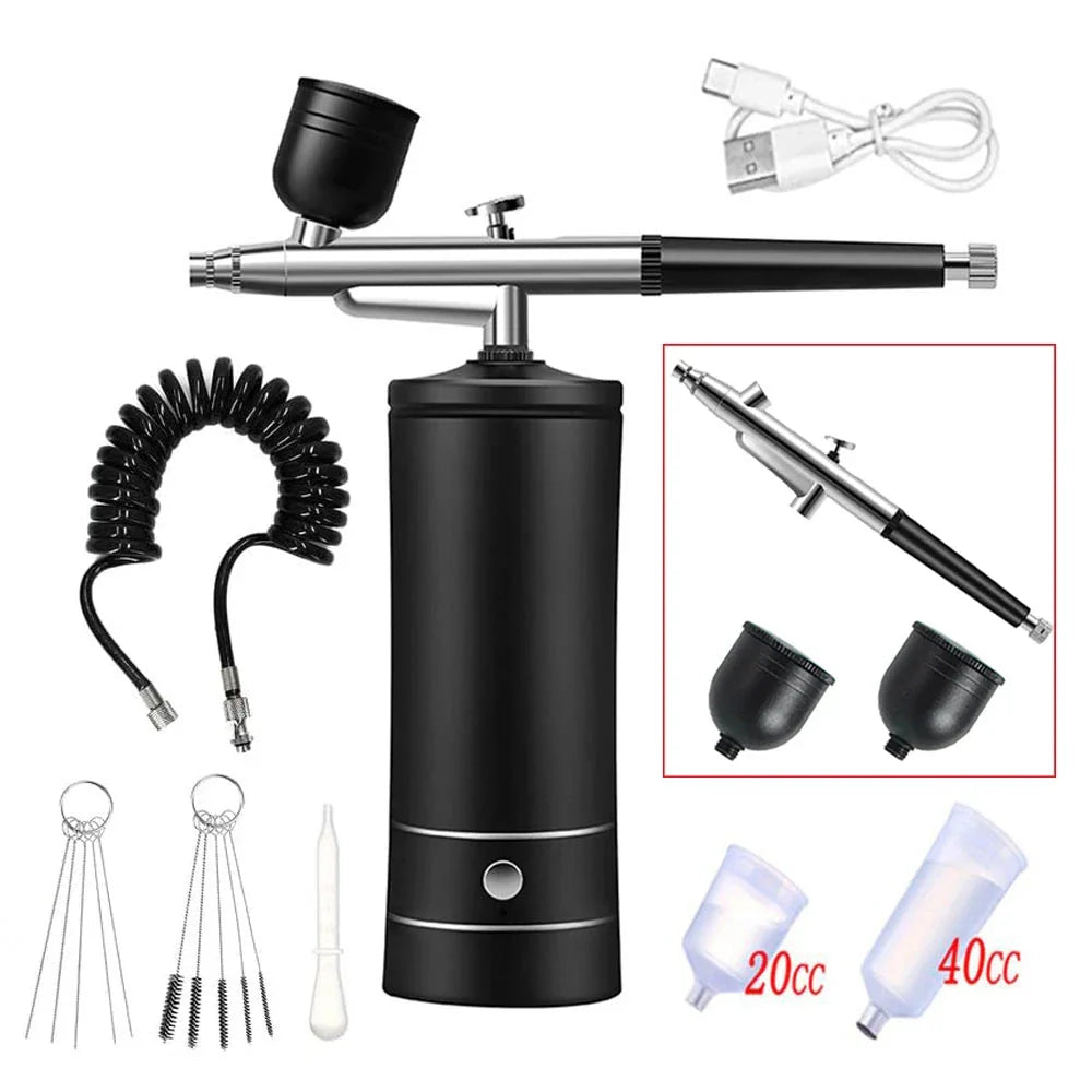Portable Airbrush Nail Kit with Compressor - For Nails, Cake, and Crafts