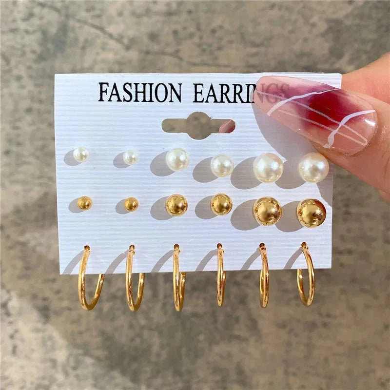 Gold Butterfly & Heart Dangle Earrings Set – Acrylic Drop Jewelry for Women
