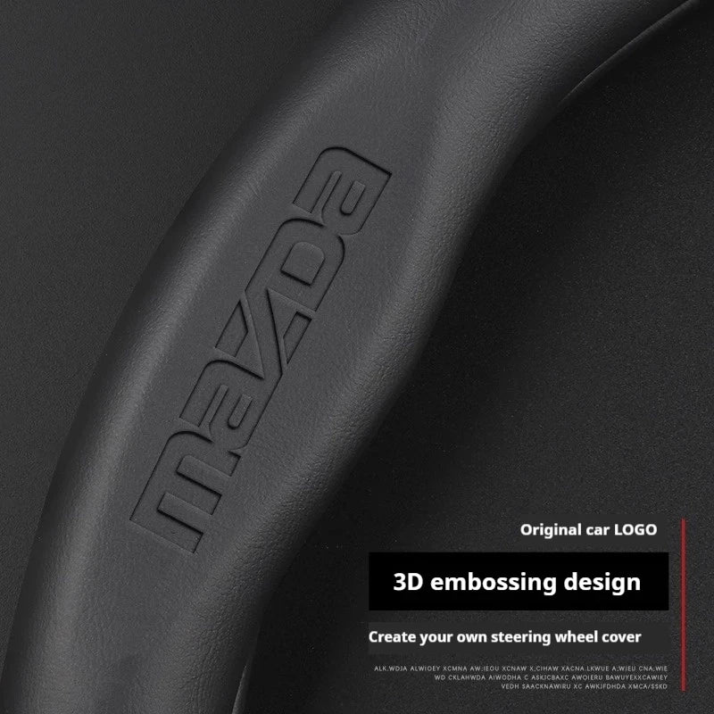 3D Embossing Leathe Car Steering Wheel Cover For Mazda 3 5 6 SKYACTIV Axela Atenza CX30 CX5 CX8 CX9 MX5 RX8 RX7 BT50 Accessories