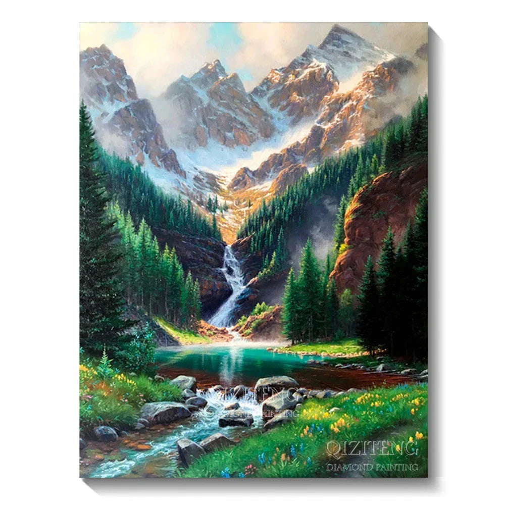 5D Diamond Painting Kit - Aurora Landscape Mosaic, Full Round Drill for DIY Home Decor