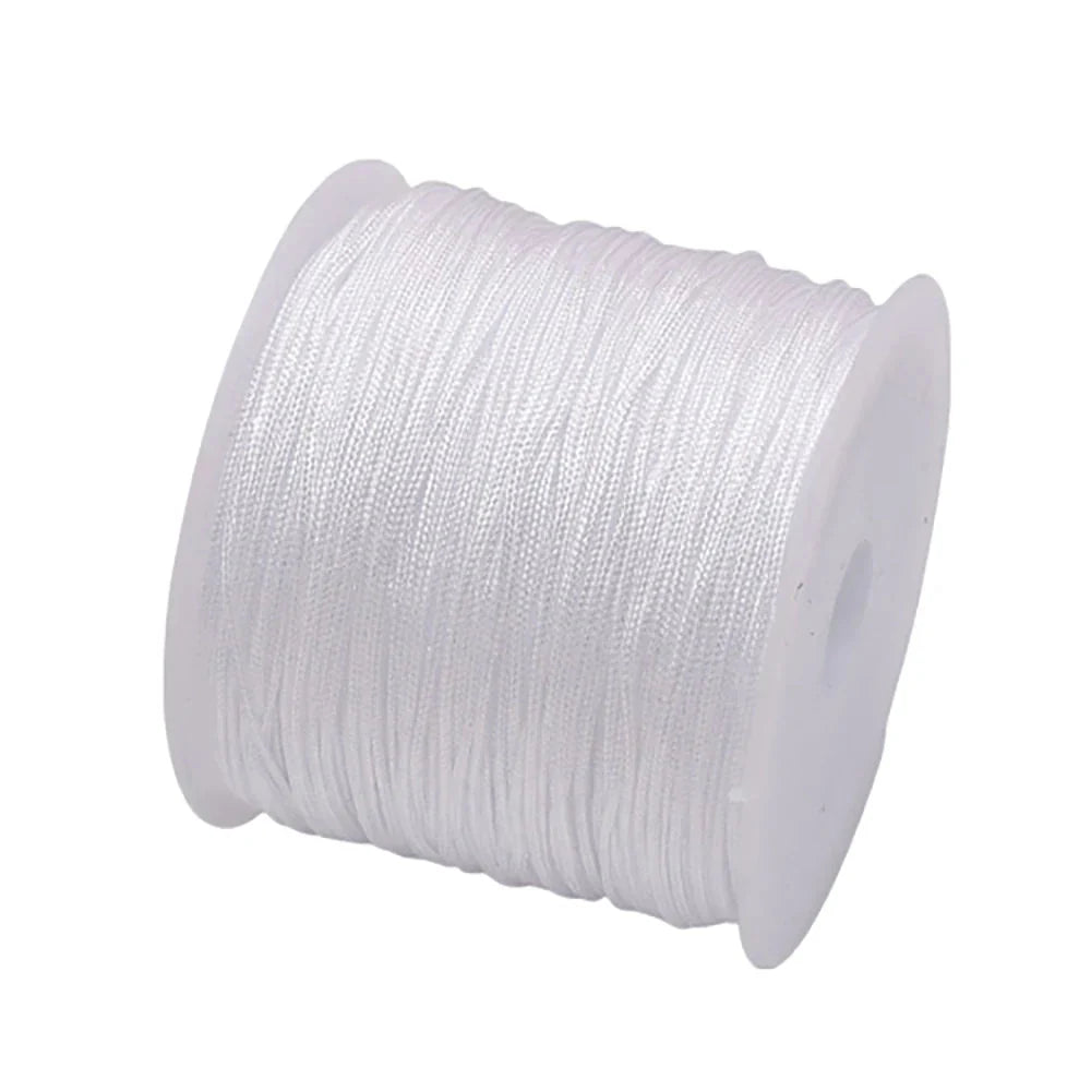 50 Yards 0.8mm Braided Nylon Cord – Durable Satin String for Jewelry Making, Beading, Macrame, Chinese Knot & DIY Crafts
