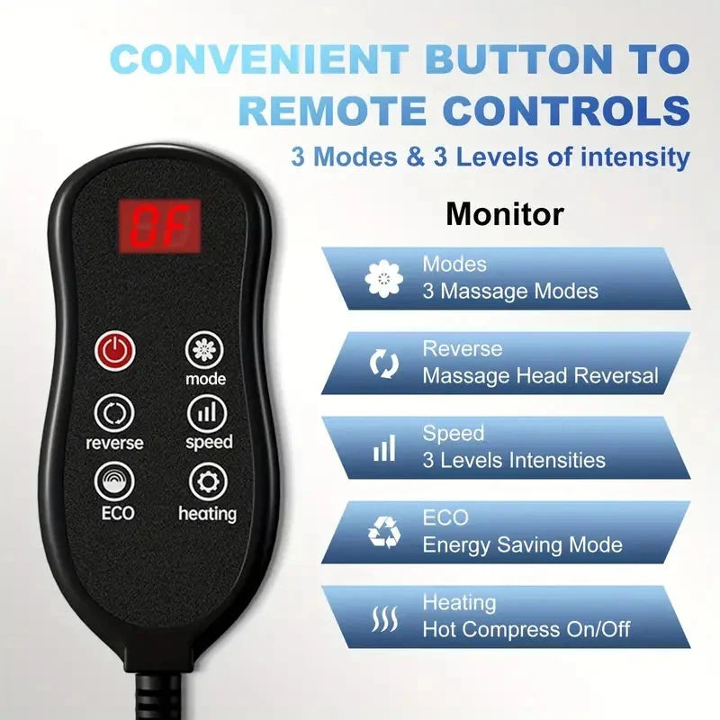 Extra Big Electric Foot Massager – Shiatsu Hot Compress & Leg Roller