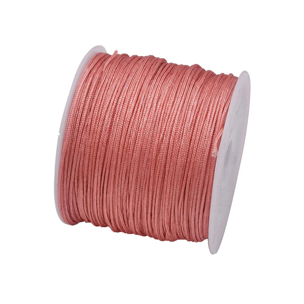 50 Yards 0.8mm Braided Nylon Cord – Durable Satin String for Jewelry Making, Beading, Macrame, Chinese Knot & DIY Crafts
