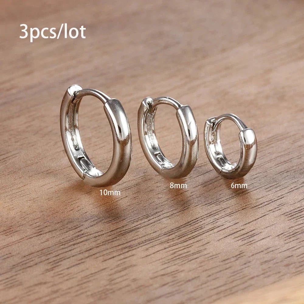 3-Piece Star Drop Earrings Set – 18K Gold Stainless Steel Dangle Jewelry