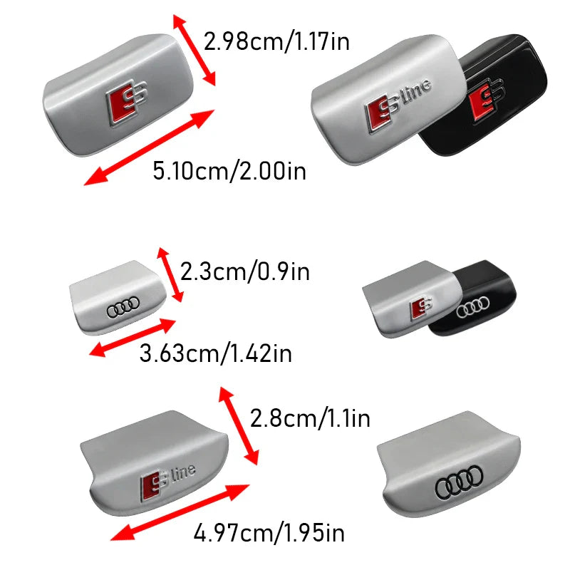 3D Metal Car Steering Wheel Emblem Sticker Interior Badge Accessories For Audi S Line A3 A4 A5 A6 A7 S3 Q5 Q7 Q2 Q3 S3 S4 S8 A8