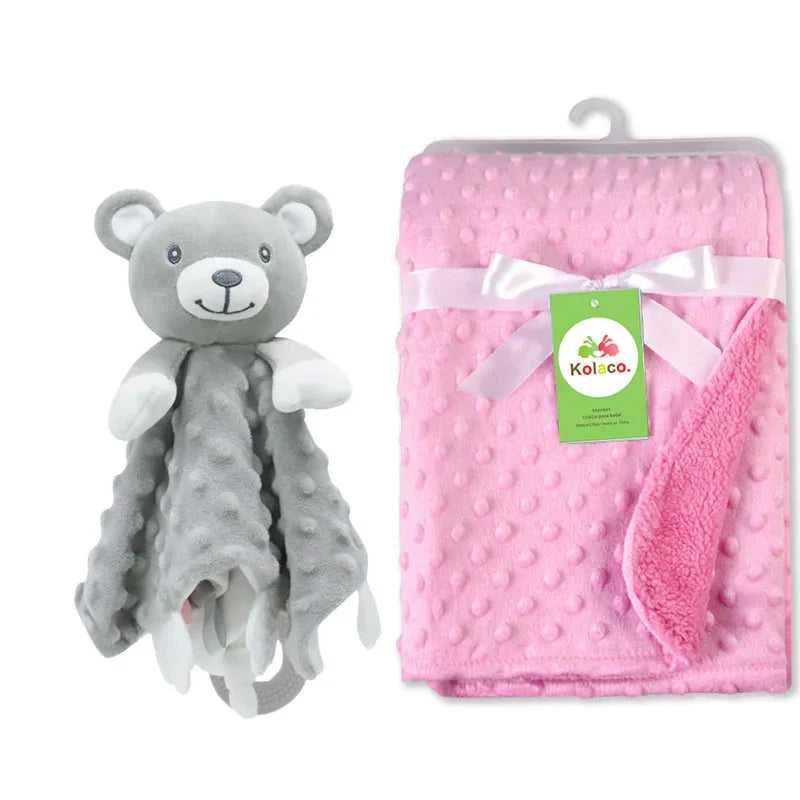 Personalized Newborn Baby Blanket with Name & Custom Stroller Gift Set