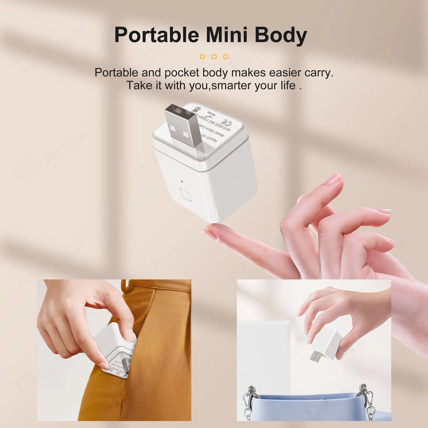 GIRIER Tuya Smart Micro USB Adaptor Switch 5V WiFi Mini USB Power Adaptor Works with Alexa Hey Go ogle Alice for Smart Home