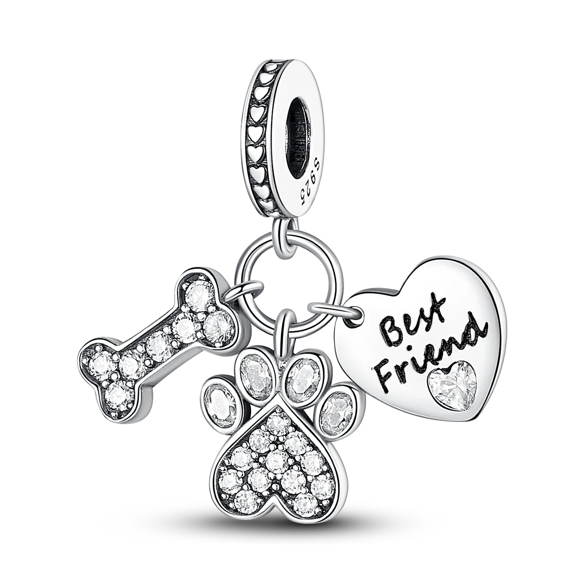 925 Sterling Silver Pink Butterfly & Luminous Firefly Charm – Dangle Bead for Bracelet or Necklace | Elegant DIY Jewelry Gift for Women