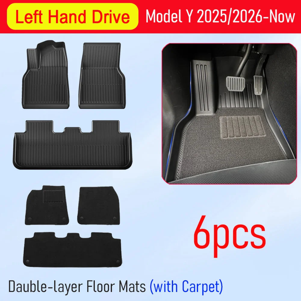 for Tesla Model Y Juniper 2025 2026 Car Floor Mats Cargo Liner Trunk Mats Backrest Kick Pads Protection Car Interior Accessories