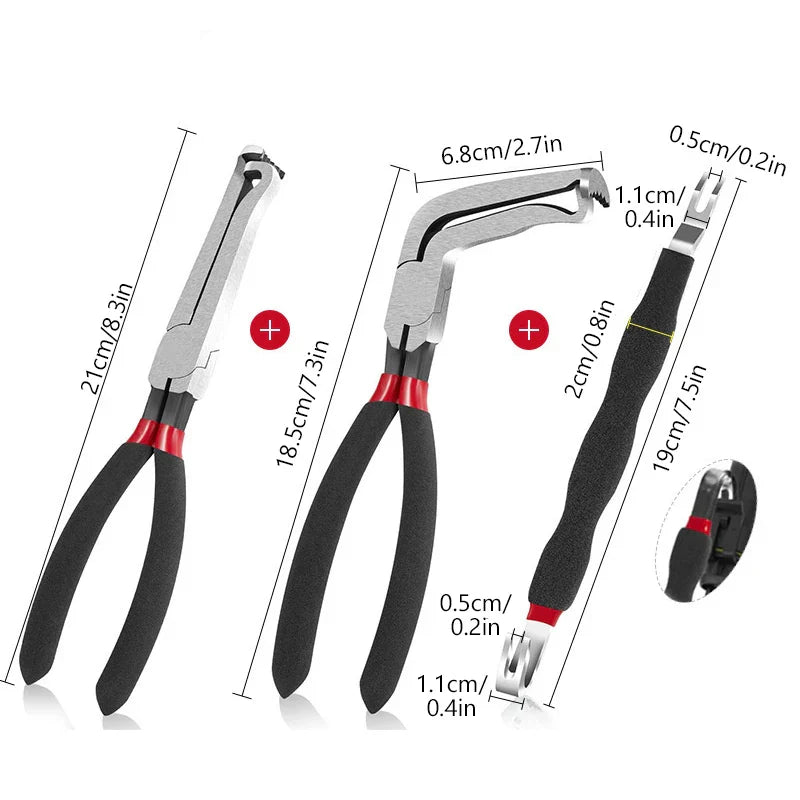 NEW 8" 60-Degree Electrical Disconnect Pliers For Automotive Connectors & Sensors - Angled Wire Plug Removal Tool