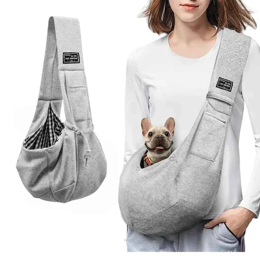 Cotton Dog Sling Carrier – Crossbody Travel Bag