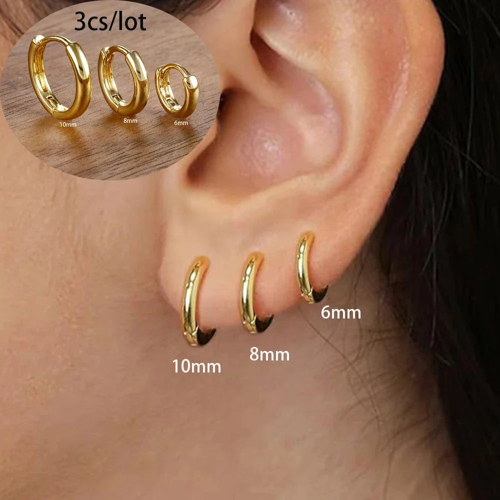 3-Piece Star Drop Earrings Set – 18K Gold Stainless Steel Dangle Jewelry