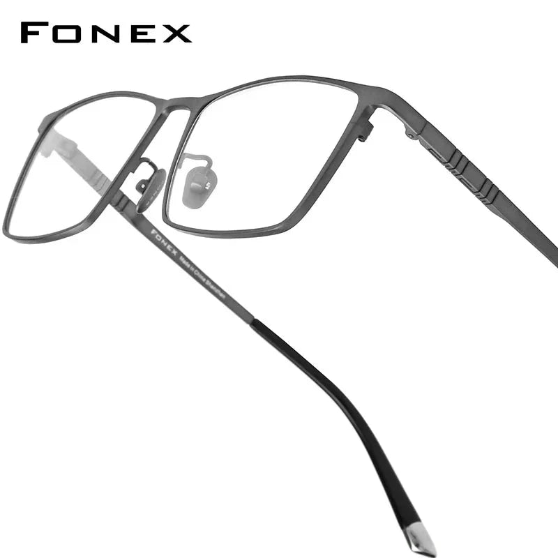 FONEX Titanium Square Glasses – Ultralight Men’s High-End Eyewear