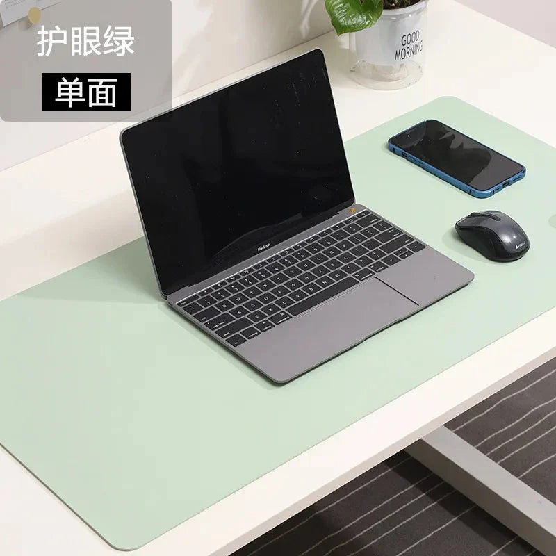 Large White PU Leather Mouse Pad – Waterproof Non-Slip Gaming Desk Mat for Keyboard & Computer Setup