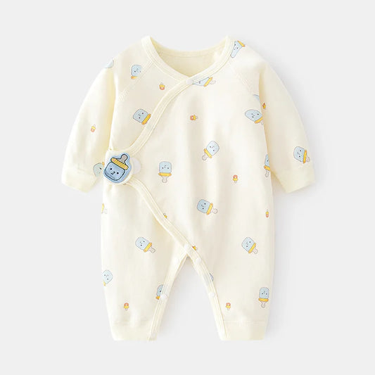Cotton Newborn Baby Girl Boy Romper Print Infant Jumpsuit Casual New born Clothes For Girls Boys Spring Autumn Clothing New 0-6M