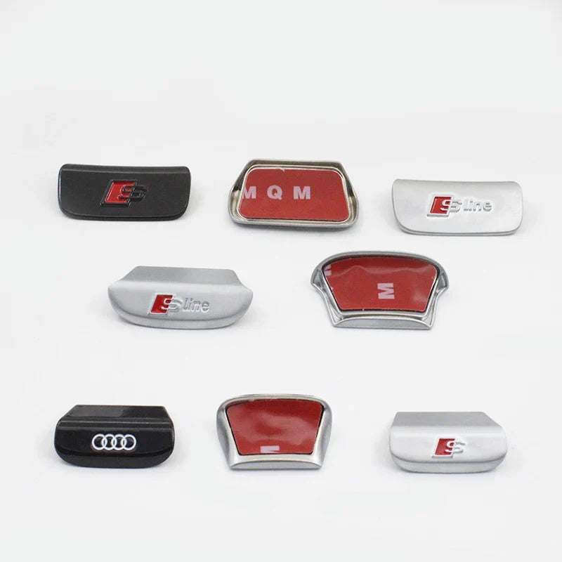 3D Metal Car Steering Wheel Emblem Sticker Interior Badge Accessories For Audi S Line A3 A4 A5 A6 A7 S3 Q5 Q7 Q2 Q3 S3 S4 S8 A8