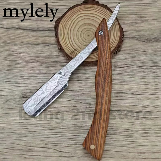 Professional Wooden Handle Shaving Razor for Men – Replaceable Blade Barber Razor | Vintage Straight Edge Shaver & Grooming Gift