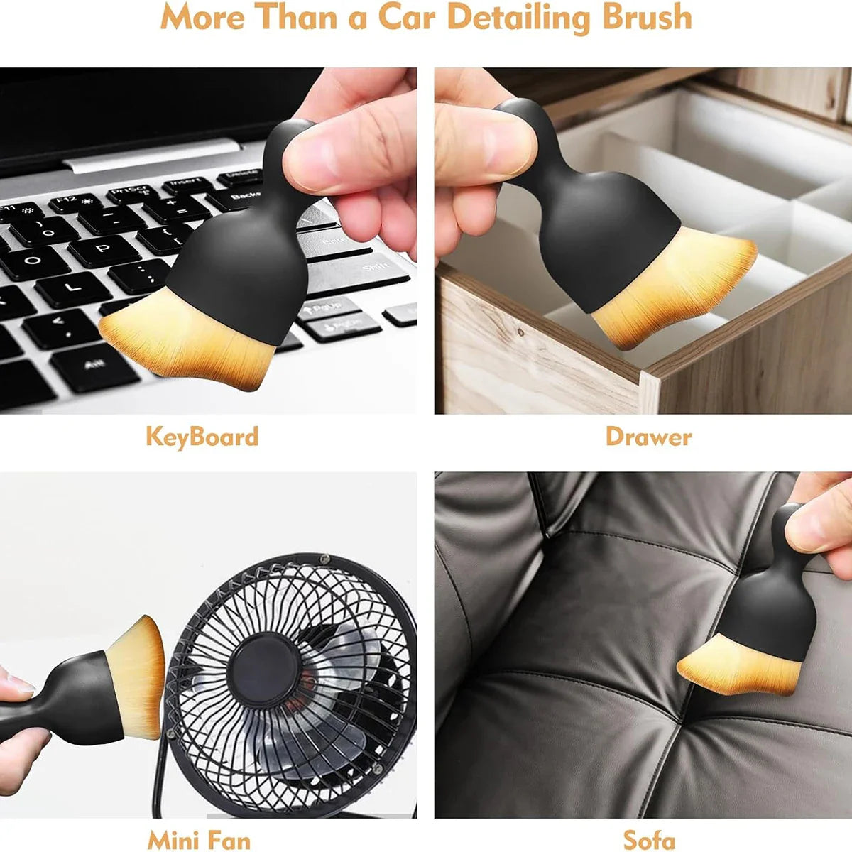 Car Interior Cleaning Brush Keyboard Air Conditioner Camera Thick Soft Fur Clean Brushes with Cover Crevice Dust Detailing Tools
