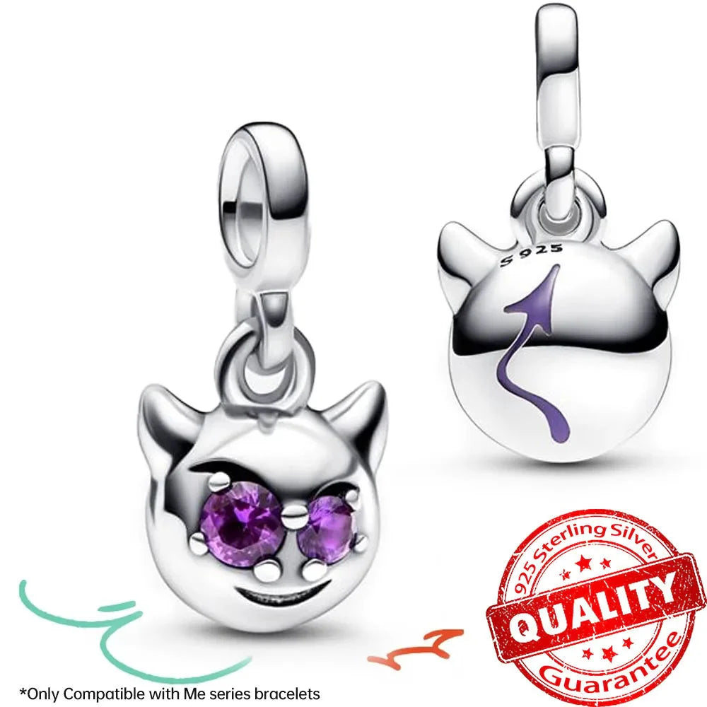Sparkling Star Mini Dangle Charm - 925 Sterling Silver Green Heart Charm for Me Bracelet, Zircon & Crystal Accent, Customizable Girl Party Jewelry